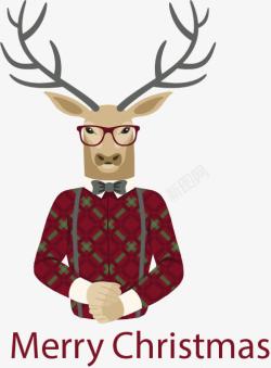 眼镜驯鹿戴眼镜的驯鹿高清图片