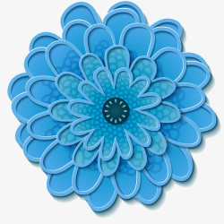 微立体装饰蓝色新式雕花矢量图素材