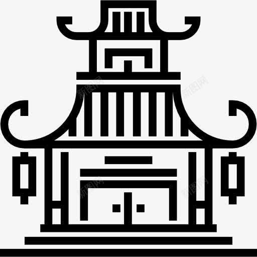 中华寺图标png_新图网 https://ixintu.com 中华寺 中国 亚洲 古老的建筑 地标 建筑 纪念碑