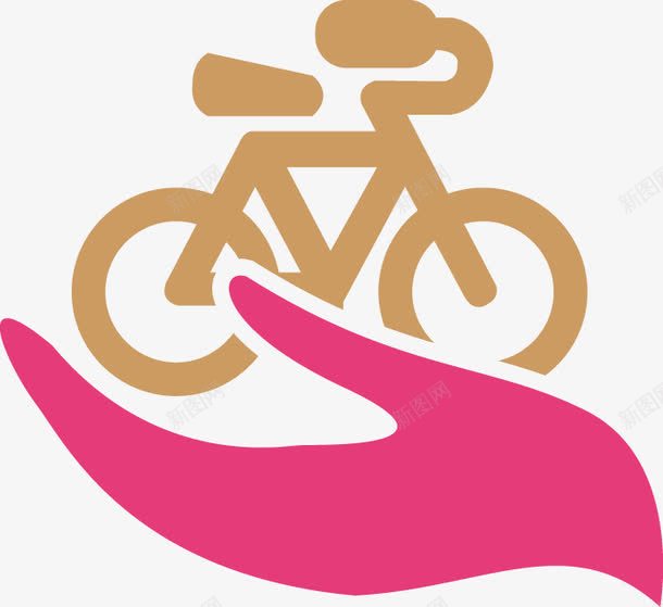抽象粉色手掌自行车图案矢量图ai免抠素材_新图网 https://ixintu.com 抽象 粉色手掌 自行车图案 矢量图