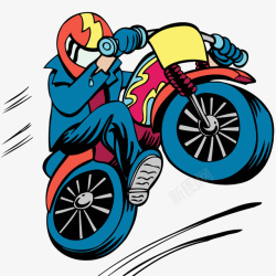 手绘摩托车手标志卡通可爱摩托车赛车手高清图片