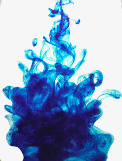 蓝色液体侵入水中素材