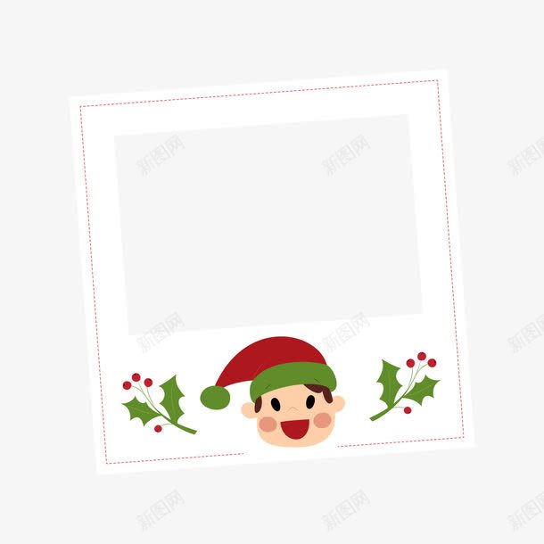 男孩圣诞卡通相框png免抠素材_新图网 https://ixintu.com 卡通 卡通相框 圣诞 男孩 白色 红色 绿色