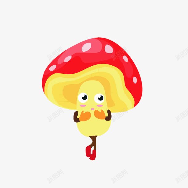 可爱卡通蘑菇小人png免抠素材_新图网 https://ixintu.com 卡通蘑菇 红菇 红蘑菇 蘑菇小人