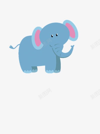微笑的小象png免抠素材_新图网 https://ixintu.com 动物 图片 蓝色
