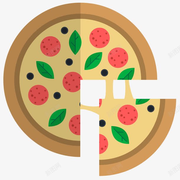 扁平化餐饮快餐png免抠素材_新图网 https://ixintu.com pizza 创意pizza 快餐 扁平化 矢量图案 食物 餐饮