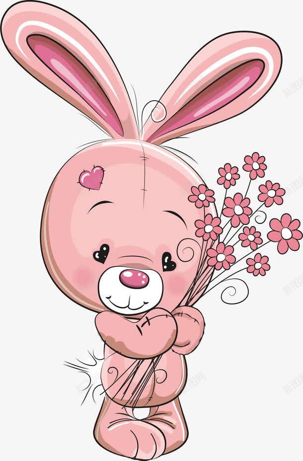 卡通可爱童话小兔png免抠素材_新图网 https://ixintu.com 卡通 可爱 小兔 童话 鲜花