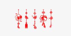 五款红色中国结五款矢量图高清图片