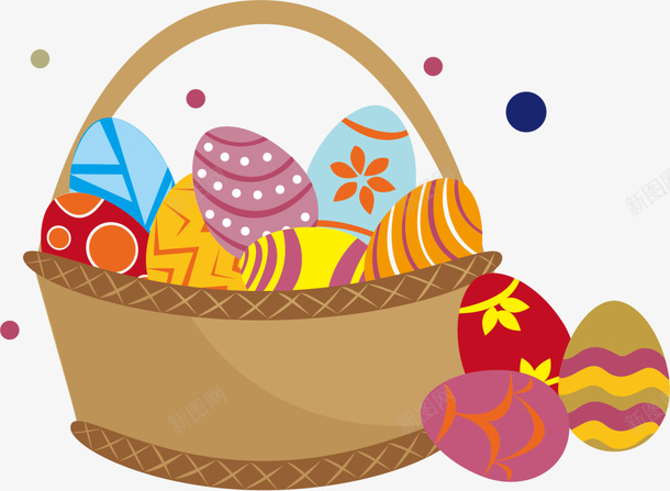 复活节扁平彩蛋篮子png免抠素材_新图网 https://ixintu.com Easter Happy 复活节 复活节彩蛋 复活节快乐 彩蛋篮子