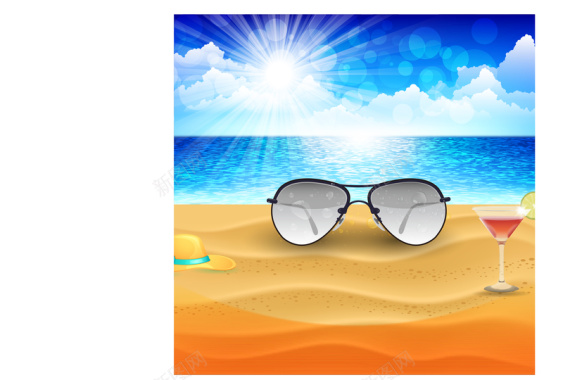 现代太阳眼镜海报背景矢量图背景