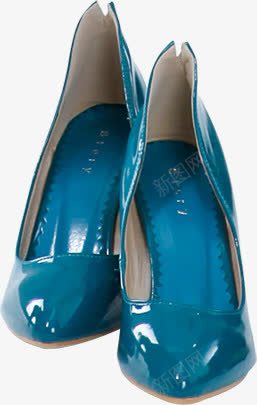 蓝色高跟皮鞋模特png免抠素材_新图网 https://ixintu.com 模特 皮鞋 蓝色