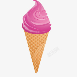 手绘粉色冰淇淋素材