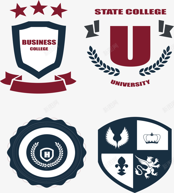 大学logo矢量图ai免抠素材_新图网 https://ixintu.com logo 创意 大学 大学logo 标签 精美创意 矢量图