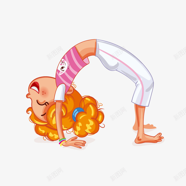 练习瑜伽女孩png免抠素材_新图网 https://ixintu.com 卡通人物 瑜伽女孩 练习瑜伽 背景装饰 锻炼人物