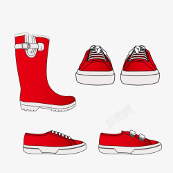 创意红色运动鞋矢量图素材
