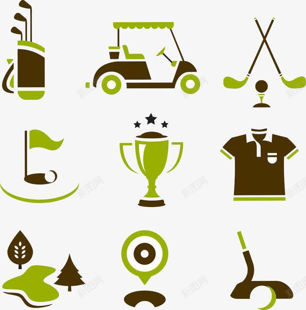 高尔夫球元素图标图案png_新图网 https://ixintu.com 元素图标 绿色 运动素材 高尔夫球