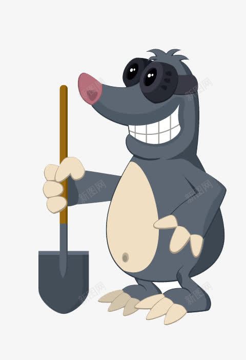 卡通手绘地鼠png免抠素材_新图网 https://ixintu.com 动物 卡通 地鼠 手绘 挖洞 生物 野生动物