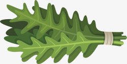 水彩绿色叶子矢量图素材