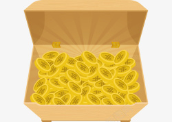 箱子里的金币箱子里的金币矢量图高清图片