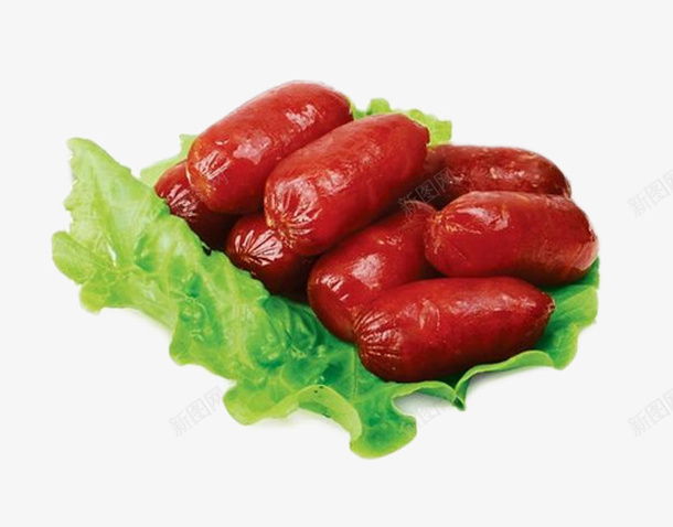 美味的红肠片png免抠素材_新图网 https://ixintu.com 火腿肠 生菜叶 红肠 美味的 肉制品