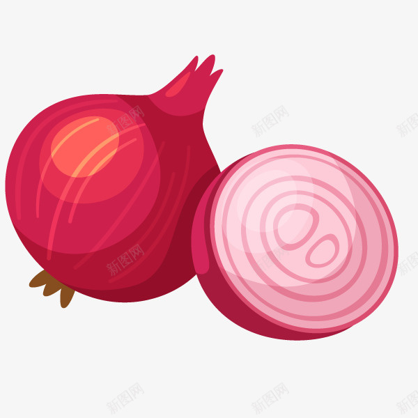 卡通手绘红色的洋葱png免抠素材_新图网 https://ixintu.com 创意 动漫动画 卡通手绘 红色的洋葱 美食 食物