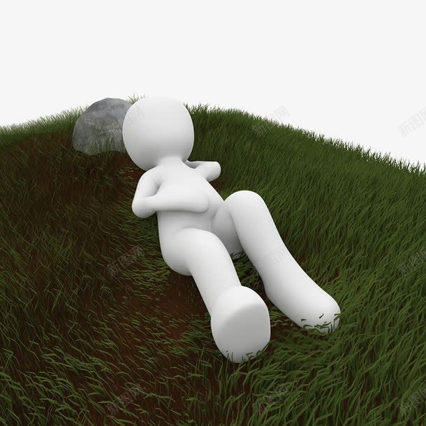 躺在草地上的人png免抠素材_新图网 https://ixintu.com 3D 公园 晒太阳 睡觉