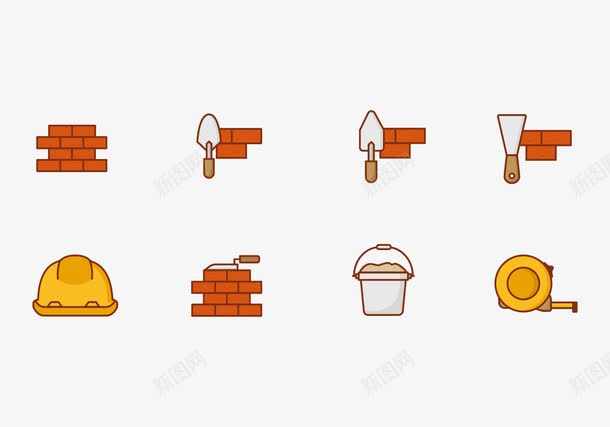 工地迷你版矢量图eps免抠素材_新图网 https://ixintu.com 墙 搬砖 施工 矢量图