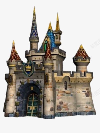 卡通城堡建筑png免抠素材_新图网 https://ixintu.com 城堡 童话 装饰