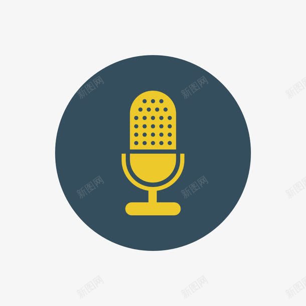 语音麦克风图标png_新图网 https://ixintu.com 免抠PNG 卡通 手绘 语音对讲 麦克风 黄色