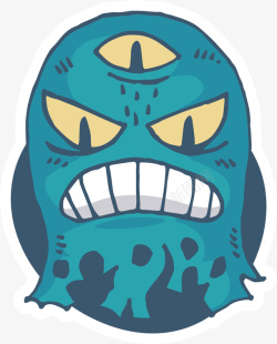 矢量游戏面具蓝色的怪物面具矢量图高清图片