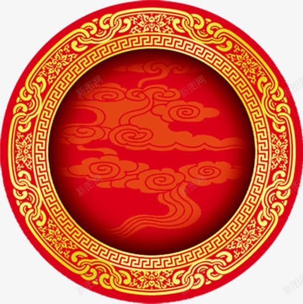 中国风黄红色花纹装饰png免抠素材_新图网 https://ixintu.com 国风 红色 花纹 装饰