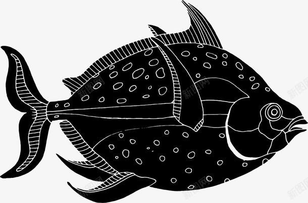 卡通手绘黑色的小鱼png免抠素材_新图网 https://ixintu.com 创意 动漫动画 动物 卡通小鱼 卡通手绘 黑色的小鱼