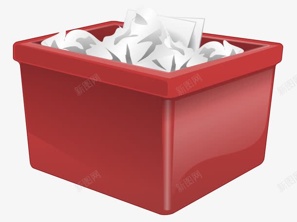 红色的垃圾箱中的纸png免抠素材_新图网 https://ixintu.com 垃圾箱 红色的 红色箱子 纸
