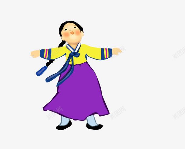 跳舞女孩png免抠素材_新图网 https://ixintu.com 朝鲜女孩 穿紫色衣服女孩 跳舞女孩
