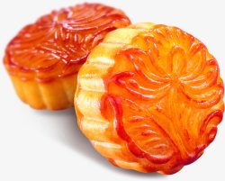 中秋节黄红色月饼素材