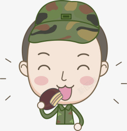 士兵插图吃饼干的士兵高清图片
