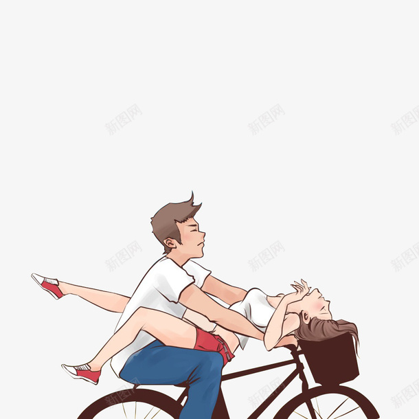 骑自行车的人png免抠素材_新图网 https://ixintu.com 人 情侣 矢量装饰 自行车 装饰