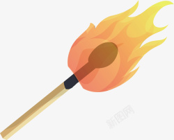 燃烧的火柴一个燃烧的火柴矢量图高清图片