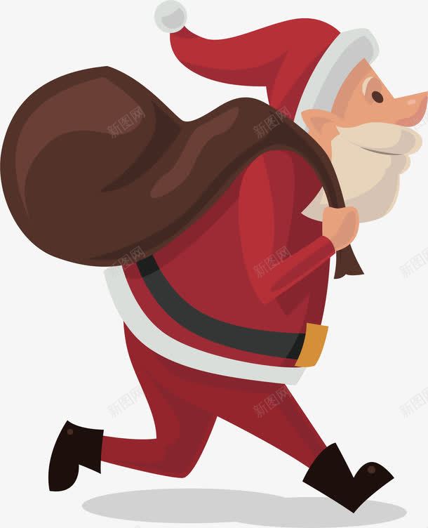 一路小跑的圣诞老人png免抠素材_新图网 https://ixintu.com 一路小跑 圣诞礼物 圣诞老人 圣诞节 矢量png 礼物袋