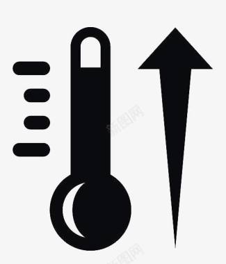 黑色卡通温度图标图标