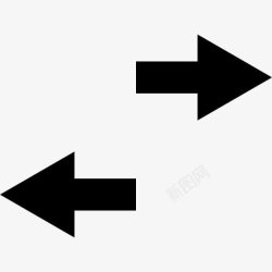对的方向两个箭头符号指向相反的方向图标高清图片