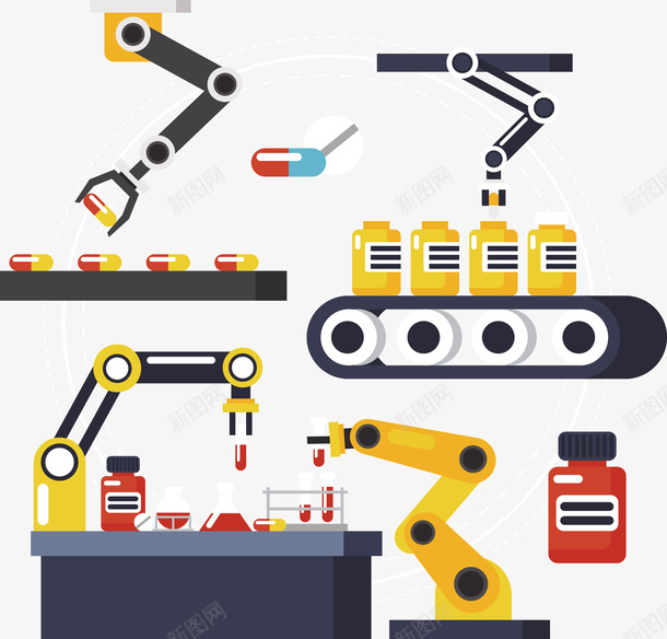 工厂自动机器人矢量图eps免抠素材_新图网 https://ixintu.com 机器人 机器人PNG 矢量机器人 自动 自动机器人 黄色 黄色机器人 矢量图