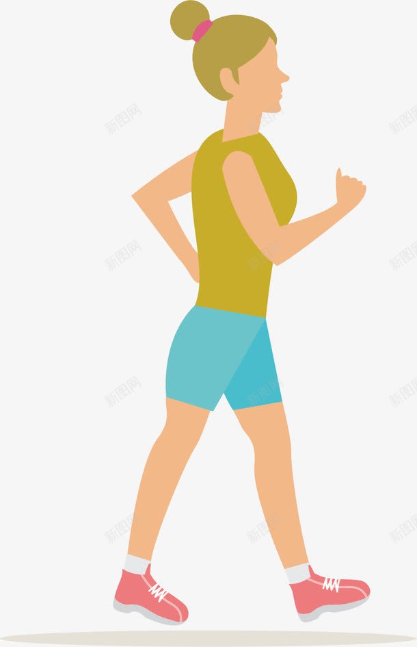 跑步的美女png免抠素材_新图网 https://ixintu.com 健身 女子 晨跑 运动