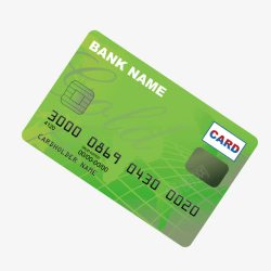 绿色银行卡信用卡矢量图素材