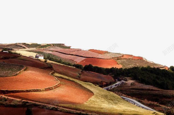 云南东川红土地风景矢量图eps免抠素材_新图网 https://ixintu.com 旅游 景点 红土地 风景 矢量图