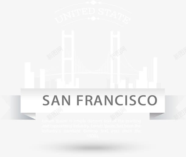 旧金山金门大桥标签png免抠素材_新图网 https://ixintu.com 大桥 建筑 旧金山 标签
