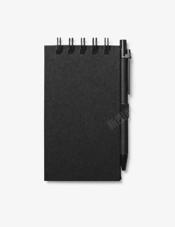 黑色笔记本和笔素材