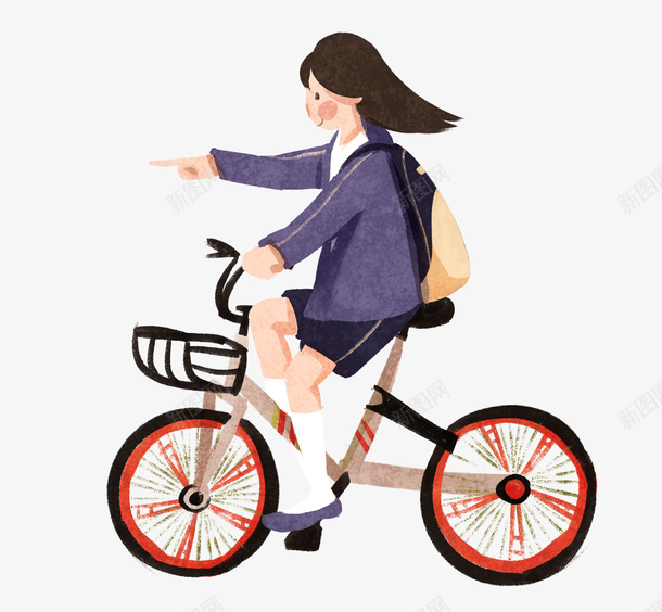 卡通手绘小女孩骑自行车psd免抠素材_新图网 https://ixintu.com 卡通手绘小女孩骑自行车卡通 女孩 小女孩 手绘 自行车 骑自行车