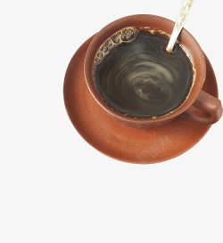 瓦红色陶瓷咖啡杯冬日暖人热饮素材