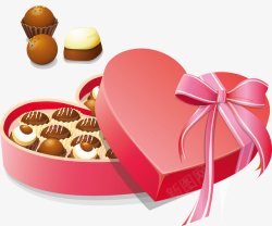 巧克力心形礼盒立体矢量图素材
